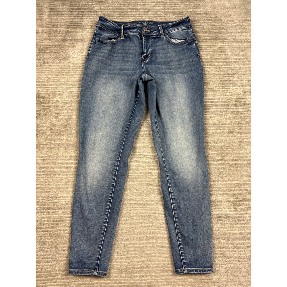 Maurices Jean Women Large Blue Mid-Rise Skinny Medium Wash Stretch Regular Denim